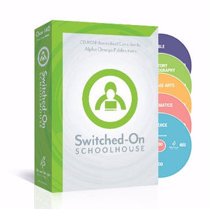 Switched on Schoolhouse, Grade 8, AOP 5-Subject Set - Math, Language, Science, History / Geography & Bible (Alpha Omega HomeSchooling), SOS 8TH Grade CD-ROM Curriculum, Complete Set