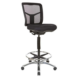 Office Star Drafting Chair with Footring, Coal FreeFlex and Chrome Base
