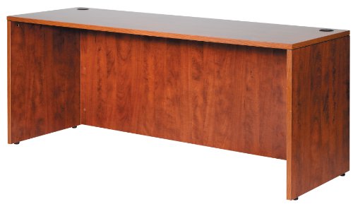 Boss Office Products Holland 71" Executive U-Shape Desk with Pedestal File Storage and Hutch, Cherry