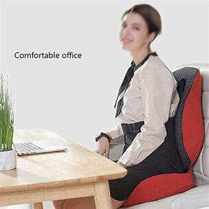 BUZZNN Memory Foam Seat Cushion & Lumbar Support Pillow for Office and Car Chair - Pain Relief Set