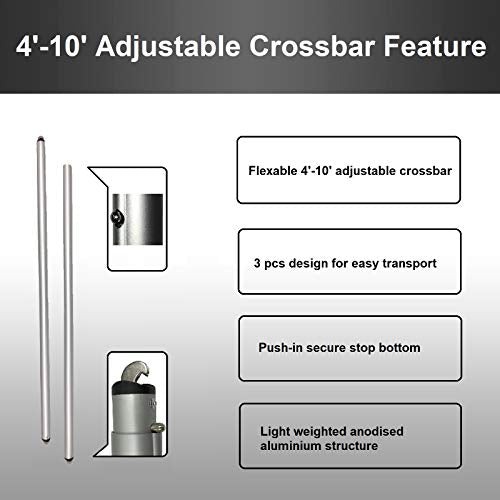 Crowd Control Center 10' x 10' Pipe and Drape, Backdrop Kit, Adjustable uprights (Black) Upgraded Version