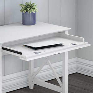 Bush Furniture Key West Computer Desk with Storage and 2 Drawer Lateral File Cabinet, 54W, Pure White Oak