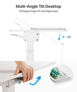 OCOMMO Height Adjustable Tilt Desk Mobile Lectern Laptop Workstation White