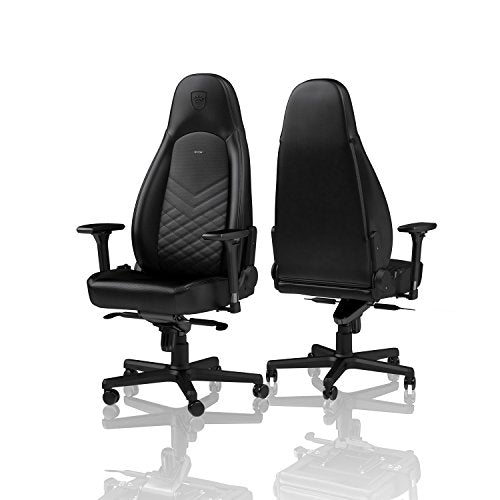 noblechairs ICON Gaming Chair - Office Chair - Desk Chair - PU Faux Leather - Ergonomic - Cold Foam Upholstery - 330 lbs - Racing Seat Design - Black