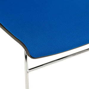 Norwood Commercial Furniture Chrome Sled Base Stack Chair, Brilliant Blue