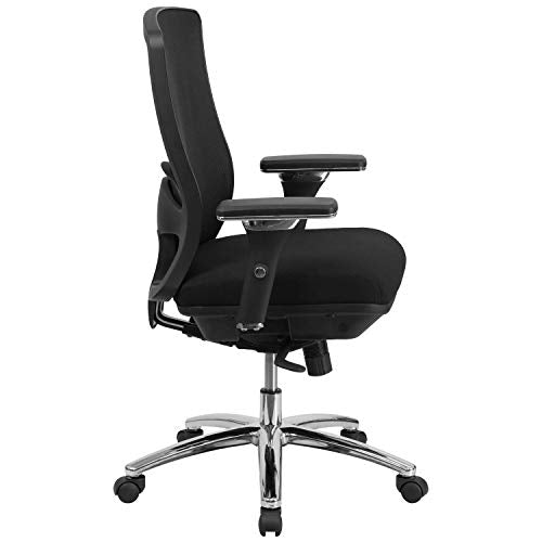 Flash Furniture HERCULES Series 24/7 Intensive Use Big & Tall 350 lb. Rated Black Mesh Multifunction Swivel Chair with Synchro-Tilt