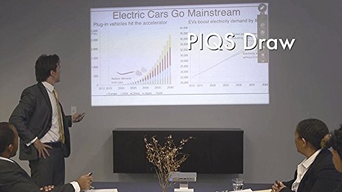 PIQS TT Virtual Touch Portable Projector, DLP Home Theater Mini Projector Support 1080P, WiFi, Bluetooth,with Autofocus/Keystone, 3-Hour Battery, for Business PPT, Home Cinema & Backyard Projection