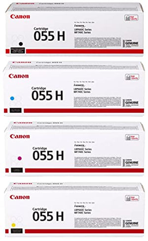 Canon CRG 055 High Yield Capacity Toner Cartridge for MF745, 743, 741, Bundle with Black 7600 Pages Yield/Cyan, 5900 Pages Yield/Magenta, 5900 Pages Yield/Yellow, 5900 Pages Yield