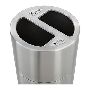 Safco Products 9931SS Dual Bin Waste Recycling Trash Can, Silver