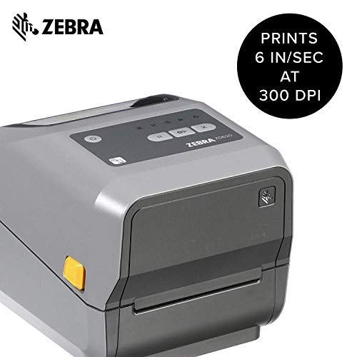 Zebra ZD620t Thermal Transfer Printer Plus 4 x 6 in Z-Perform 2000T Labels and Black Wax Ribbon Print Width of 4 in Ethernet, Serial, USB Connectivity