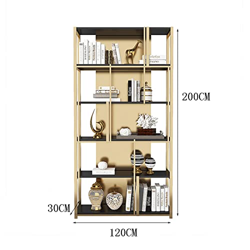 SERUMY Stainless Steel Black Bookshelf for Bedroom - 120