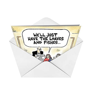 0021 'Loaves and Fishes' - Funny Easter Greeting Card with 5" x 7" Envelope by NobleWorks