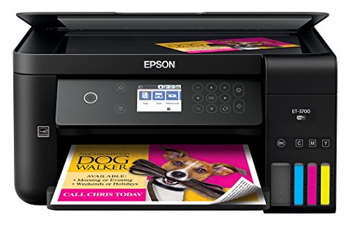 Epson Expression ET-3700 EcoTank Wireless Color All-in-One Supertank Printer with Scanner, Copier and Ethernet