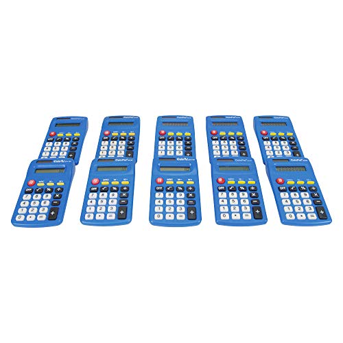 EAI Education CalcPal EAI-80 Basic Solar Calculator, Dual-Power for School, Home or Office: Blue - Bulk Set of 100