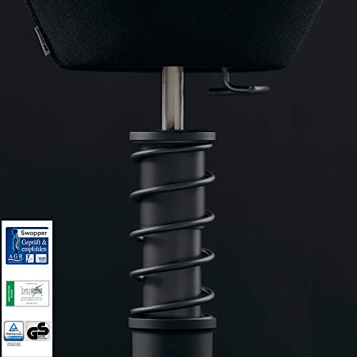 Aeris Swopper Air New Edition Ergonomic Stool with Castors - Dynamic Office Chair for Healthy Back - 17.7-23.2" Standard Height