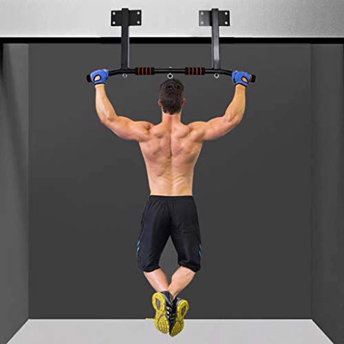 Wall Mount Chin Up Bar Pull-Up Bar with Hangers for Punching Bags Power Ropes Strength Training Equipment for Home Gym 330 LB Weight Capacity (Size : Adjustable-Black)
