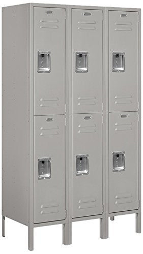 Salsbury Industries 62355GY-U Double Tier 36-Inch Wide 5-Feet High 15-Inch Deep Unassembled Standard Metal Locker, Gray