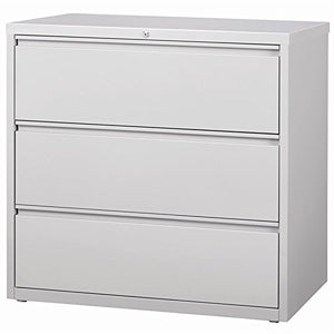 Hirsh HL8000 Series 42" 3 Drawer Lateral File Cabinet in Light Gray