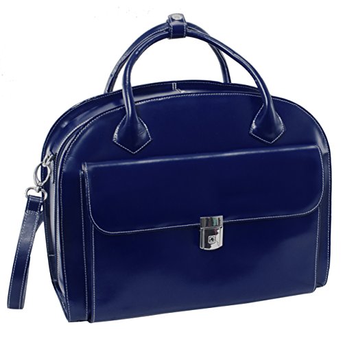 McKleinUSA Glen Ellyn 94367 W Series Italian Leather Detachable-Wheeled Ladies Briefcase (Navy)