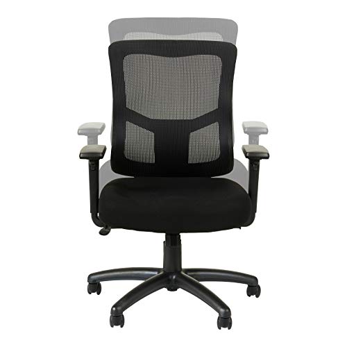 Alera ALEELT4214F Elusion II Series Mesh Mid-Back Swivel/Tilt Chair with Adjustable Arms, Black