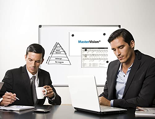MasterVision Maya Melamine Dry Erase Board with Tray, 40" x 60", Whiteboard with Aluminum Frame
