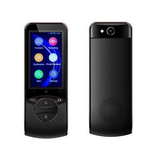 FastDict Smart Voice Language Translator Device, 75 Languages Real-Time Translation, Image Recognition & Translating, Remote International Conference for Business Travel Learning (Black)
