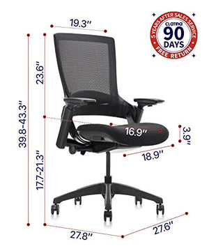 CLATINA Swivel Executive Office Chair with 3D Armrest and Lumbar Support