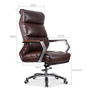 SyLaBy Home Office Desk Boss Ergonomic Computer Gaming Chair Adjustable Massage with Footrest Cowhide