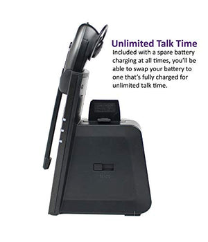 Discover D904 Convertible DECT Wireless Office Headset System with Unlimited Talk Time for Professionals- Works with PC/Mac and Desk Phone- 3 Year Warranty