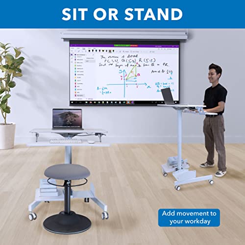 Mount-It! Mobile Computer Cart with Height Adjustment and Storage Area