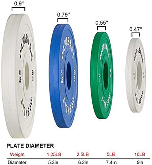 papababe Bumper Plates with 2 inch Change Plate Set Olympic Fractional Plate for Strength Training（175lb Set）