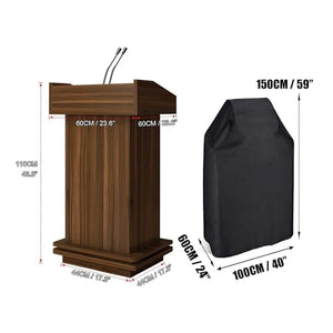 CAMBOS Lectern Podium Stand with 2 Layer Storage Shelf