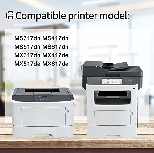 3 Pack Black Compatible Toner Cartridge Replacement for Lexmark 51B1H00 MS317dn MS417dn MX417de MX517de MX617de MS517dn MS617dn MX317dn Printer, Sold by JIEBOINK