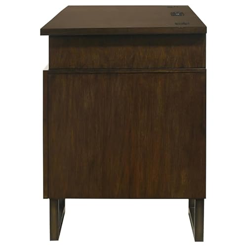Coaster Marshall 5-Drawer Wood Credenza Desk Dark Walnut Gunmetal