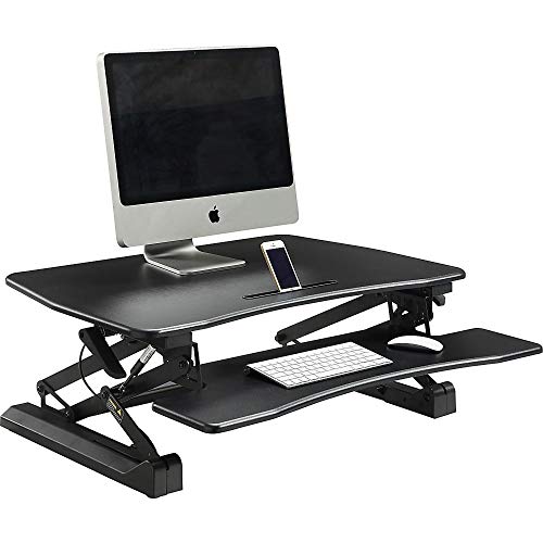 Lorell Sit-to-stand Gas Lift Desk Riser, Black