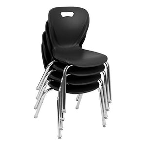Learniture Shapes Series School Chair, 16" Seat Height, Black, LNT-INM3016BK-SO (Pack of 4)