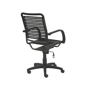 Euro Style Flat Bungie High Back Adjustable Office Chair with Arms, Black Bungies with Graphite Black Frame