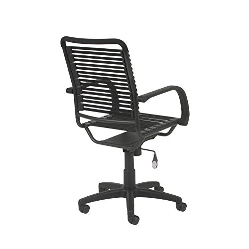 Euro Style Flat Bungie High Back Adjustable Office Chair with Arms, Black Bungies with Graphite Black Frame