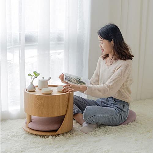 BinOxy Wood Coffee Table for Living Room - Unique Low Table, Accent Furniture, 15x13.3inches