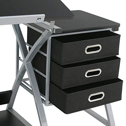 HUIJK Drawing Desk Art Hobby Drafting Table Art Craft Folding Adjustable with Stool