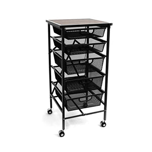 Origami 5 Tier Mesh Drawers Rolling Cart, Black by Origami