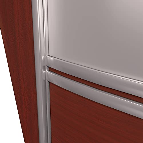 Romig Regency Marque Plexi Four-Unit Reception Curved Desk Workstation - Mahogany