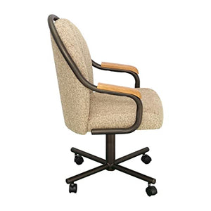 Caster Chair Company Swivel Tilt Caster Arm Chair in Wheat Tweed Fabric