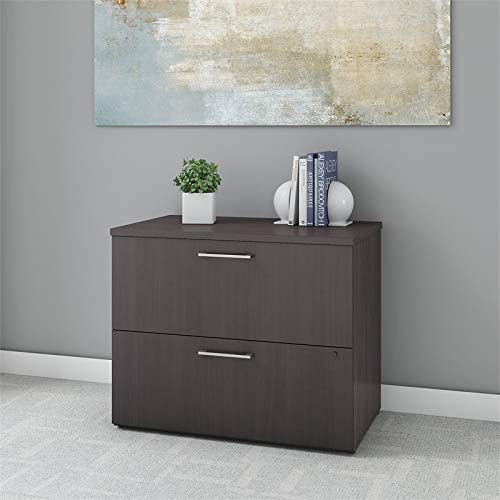 Bush Business Furniture 400 Series 36W 2 Drawer Lateral File Cabinet in Storm Gray