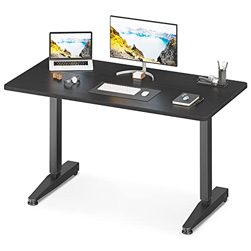ODK Mobile Height Adjustable Standing Desk, 55" x 24" Pneumatic Airlift Power Free Sit Stand Desk for Home Office, Versatile Sturdy Computer Desk, Instant Adjustment, Black