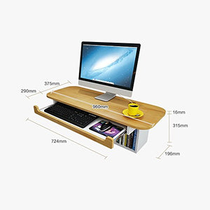 Tables ZR- Wall-Mounted Computer Desk, Home Office Desk Workstation, with 1 Drawer and 2 Open Compartments,Wall-Mounted Drop-Leaf Wood Color Furniture