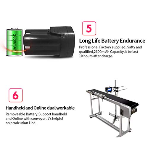 PEKOKO LB100 Portable Multifunction Hand Held Inkjet Printer with 4.3 Inch LED Screen Inkjet Coding Machine for Label,Logo,Date,Qr Code,Bar Code,Pictures on Any Surface