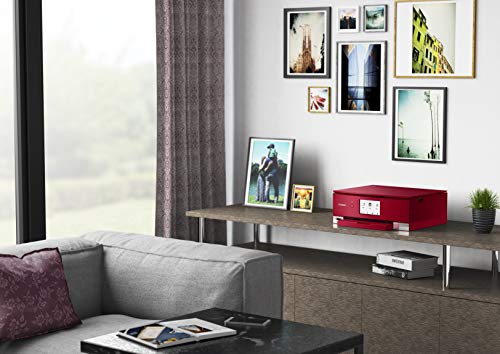 Canon TS8220 Wireless All in One Photo Printer with Scannier and Copier, Mobile Printing, Red, Works with Alexa