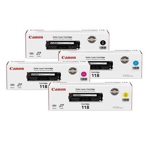 Canon 118 Toner Cartridge Bundle for imageCLASS MF8350/MF8580 Color Laser Printer / Black / Cyan / Magenta / Yellow