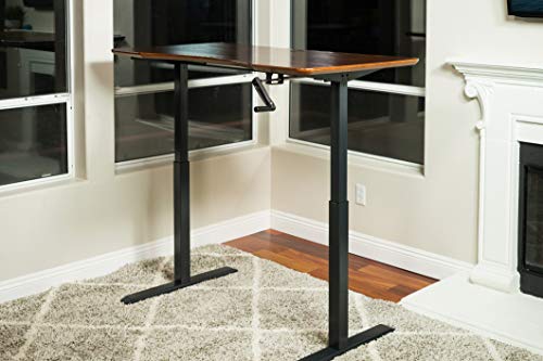 ErgoMax Height Adjustable Crank Desk Frame, Tabletop Not Included, 45 Inch Max, Black